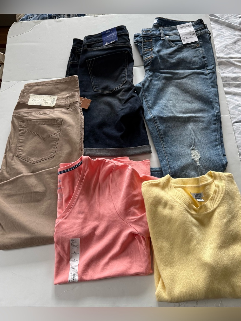 NEW Women's clothing size 12 bottoms and large top bundle
